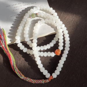 Serene Harmony 108 Buddha Nephrite Necklace – 78mm