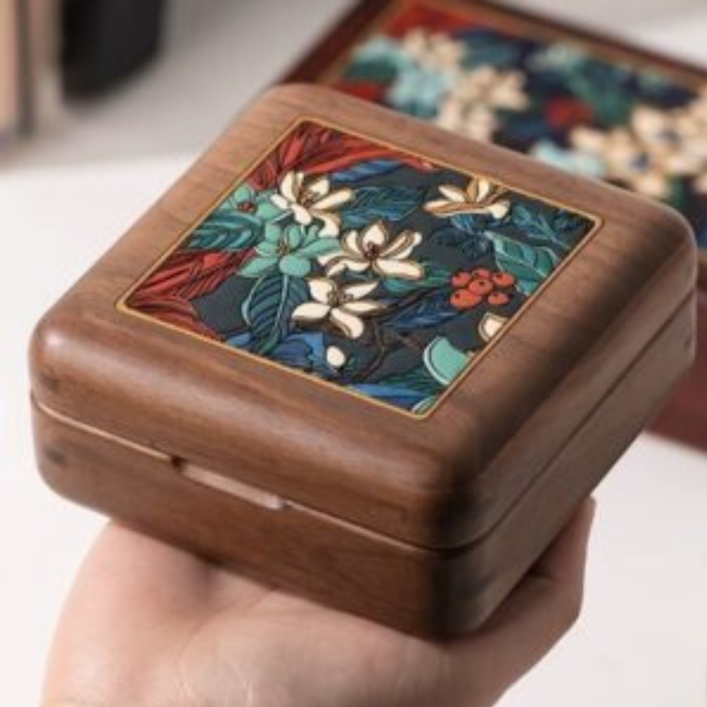 Wooden Jewelry Box with Hand-Painted Design - Image 4